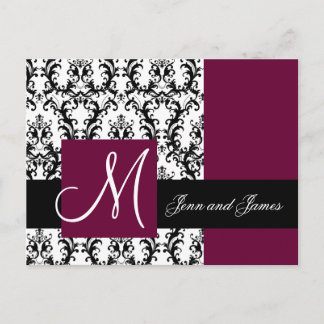 Wine Damask Enregistrer la date Mariage Faire-part
