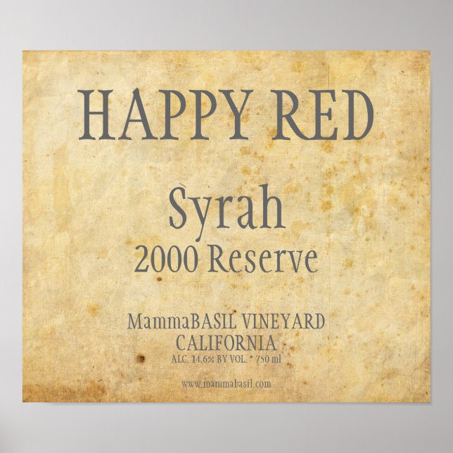 Wine Label Poster (Devant)