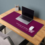 WINE  Minimal Monogram Initial CORPORATE BUSINESS<br><div class="desc">Upgrade your workspace with this personalized WINE RED MERLOT COLOR desk mat featuring your monogram in a clean line font and your name and profession in a classic serif style. The crisp white lettering adds a modern, professional touch while the deep navy background creates a sleek, polished look. Ideal for...</div>
