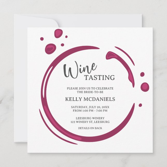 Wine Stain Bachelorette Party Invitation (Devant)
