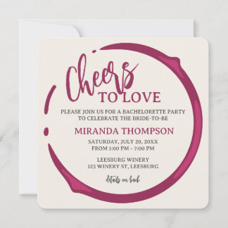 Wine Stain Bachelorette Party Invitation