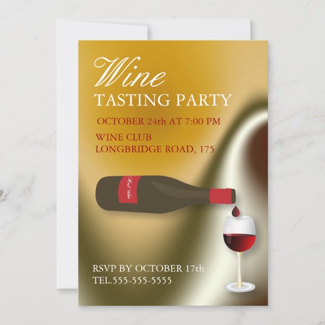 Wine testing party invitation (Devant)