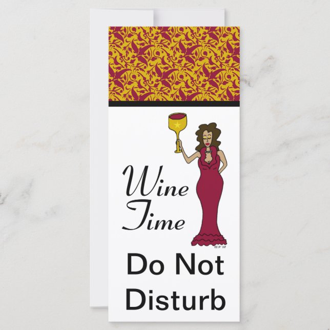 "Wine Time" Diva Damask Ne Disturbe Pas (Devant)