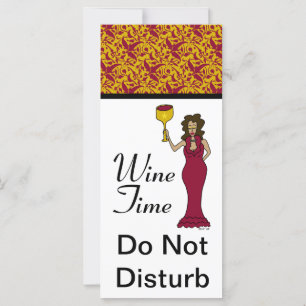 "Wine Time" Diva Damask Ne Disturbe Pas