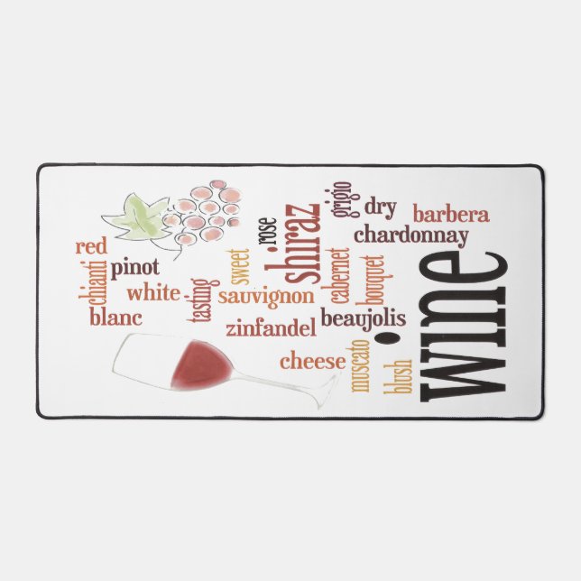 Wine Word Cloud Design Desk Mat (Recto)