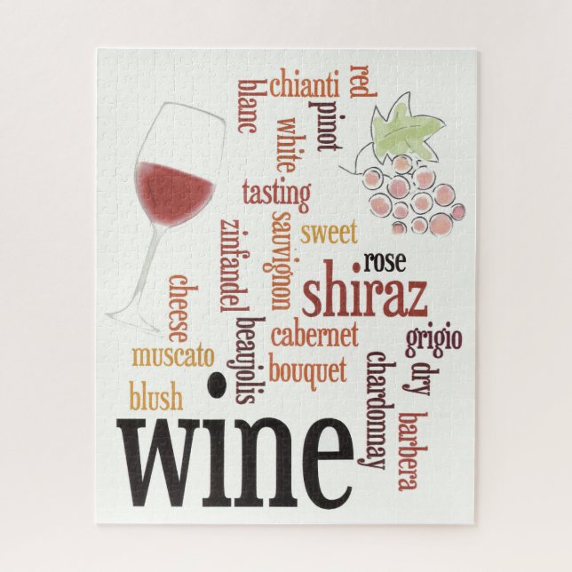 Wine Word Cloud Design Puzzle (Vertical)