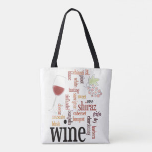 Wine Word Cloud Design Sac fourre-tout
