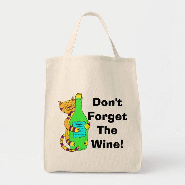 Wineycat "n'oublient pas le vin !" Sac à (Devant)