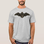 Winged Creature of the Night Graphic Print T-Shirt<br><div class="desc">This design is based on an actual bat. Bats are generally nocturnal creatures and they are among the most fascinating animals on the planet. Not only are they mostly nocturnal, they are also more maneuverable than birds and are the only known mammals that are naturally capable of true and sustained...</div>