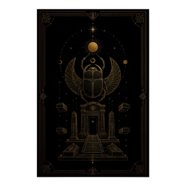Winged Scarab Guardian Temple Poster (Devant)