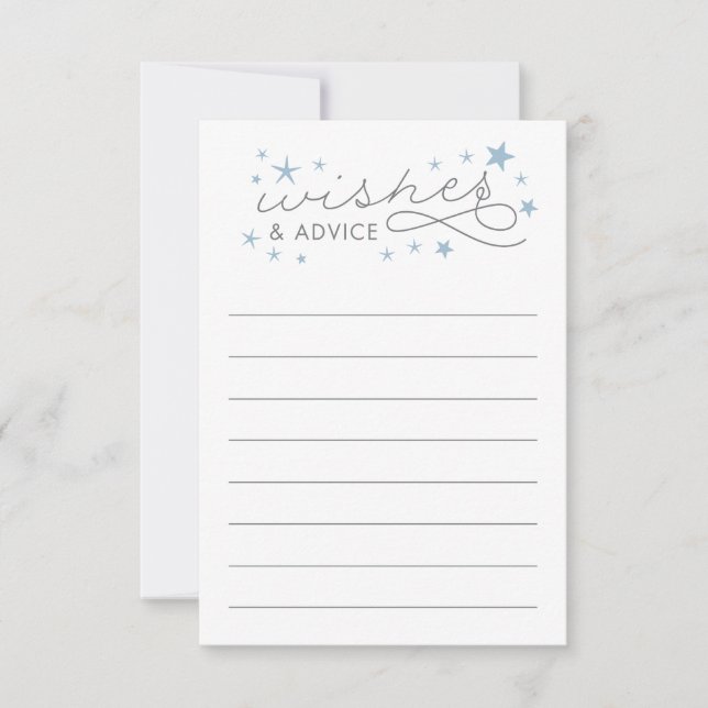 Wings and Advice Star Baby shower Carte de jeu ble (Devant)