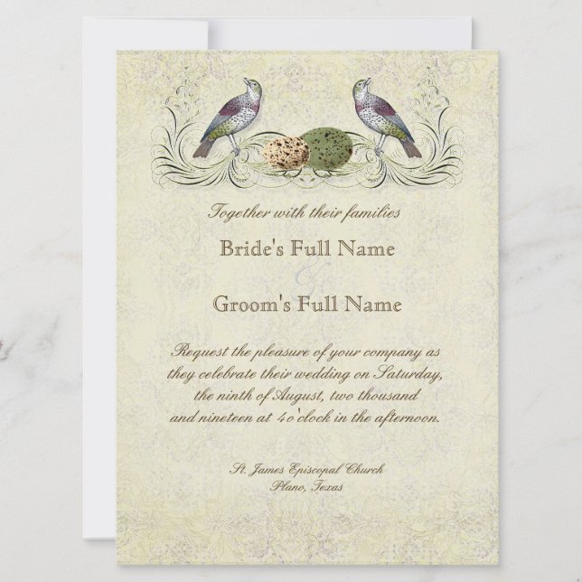 Wings of Love Invitation - Crème Tan (Devant)