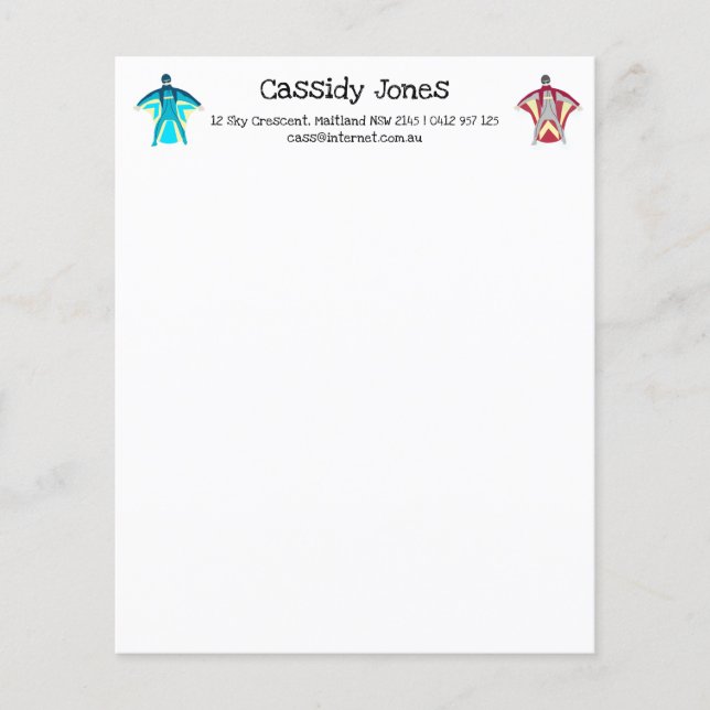 Wingsuit Skydiving Thème (Devant)