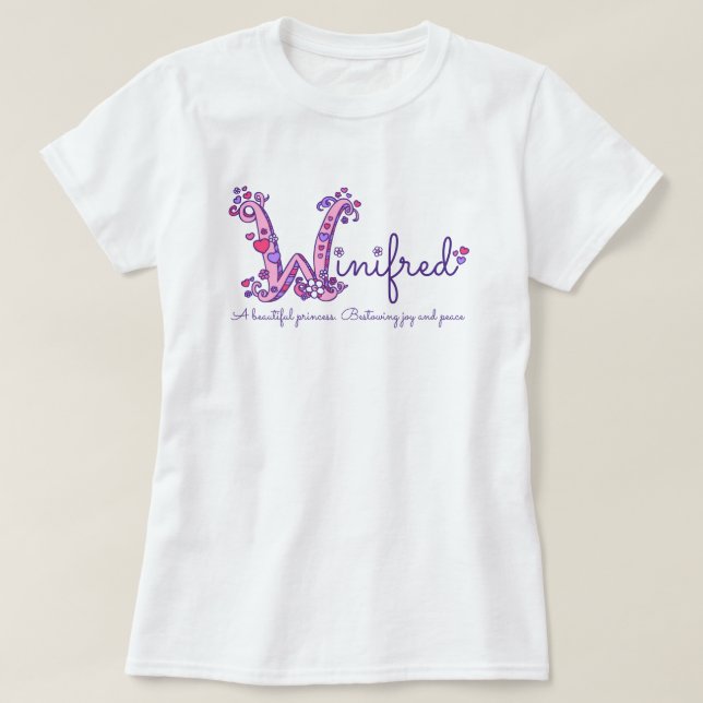 Winifred girls W nom signifiant t-shirt personnali (Design devant)