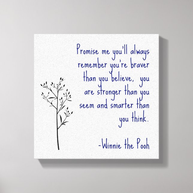 Winnie the Pooh Citation Toile Art Inspiration Art (Recto)