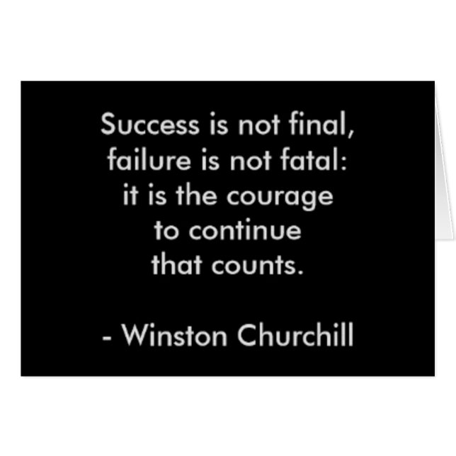 Winston Churchill Quote; Success (Devant horizontal)