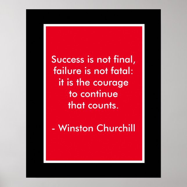 Winston Churchill Quote; Success Poster (Devant)