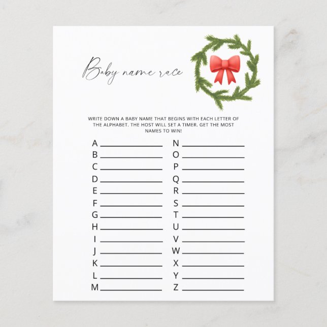 Winter Baby jeu de course de nom (Devant)