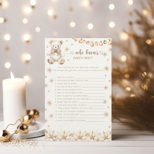 Winter Bear Qui Connaît Papa Meilleur Baby shower 