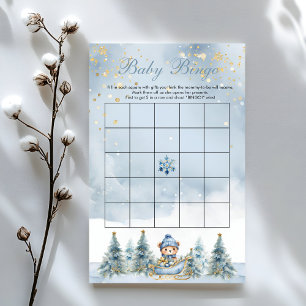 Winter Bear Wonderland Boy Baby shower Bingo Jeu