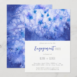 Winter Blue Garden Engagement Party Invitation