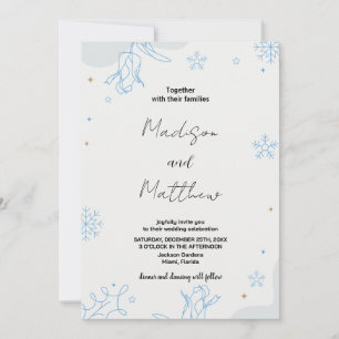 Winter Blue Neige Mariage Invitations