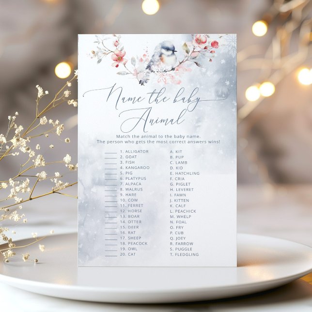 Winter blue nom du bébé animaux baby shower jeu (Créateur téléchargé)
