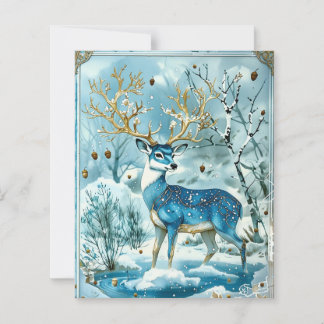Winter Blue Reindeer Scrapbook Paper