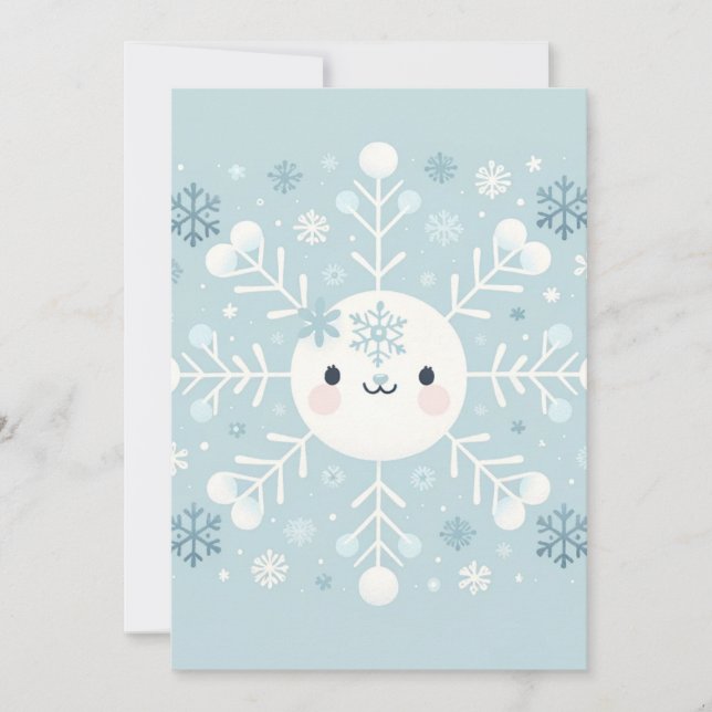Winter Blue Snowflake Baby Boy Shower Invitation (Devant)