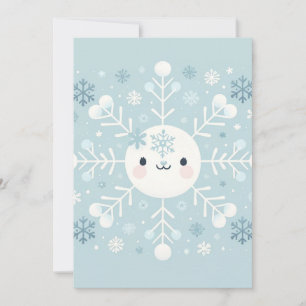 Winter Blue Snowflake Baby Boy Shower Invitation