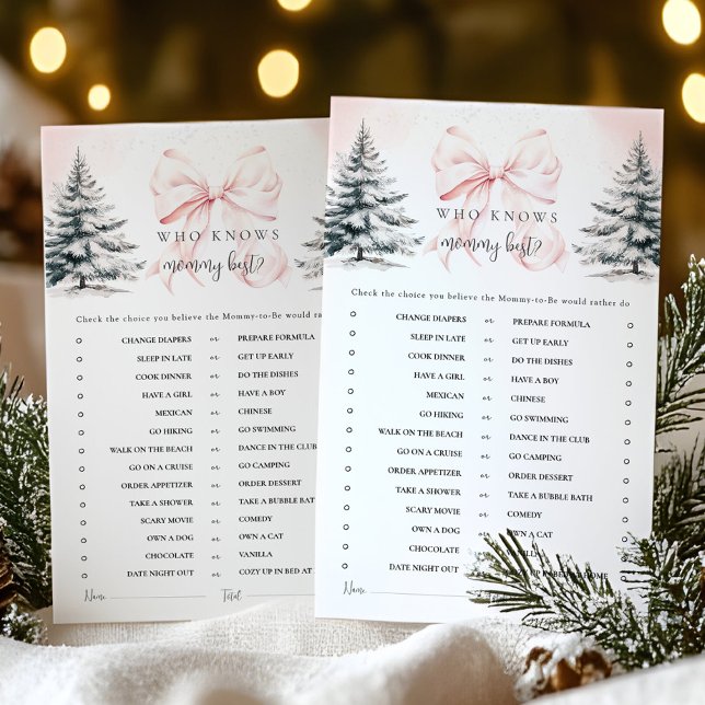 Winter Bow Qui Connaît Maman Meilleur Baby shower  (Créateur téléchargé)