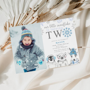 Winter Boy 2e anniversaire Invitation photo