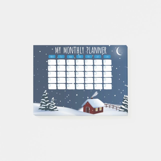 Winter Cabin Night Post-it® Notes  (Devant)
