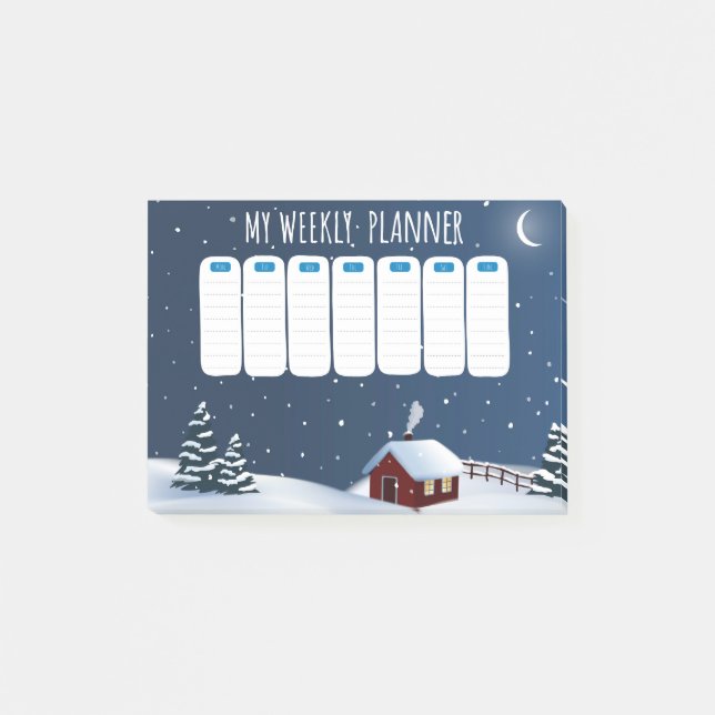 Winter Cabin Night Post-it® Notes  (Devant)