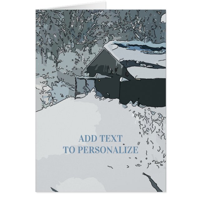 Winter Cabin Snow Vintage (Devant)