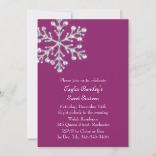 Winter Crystal Sweet 16e anniversaire Invitation m