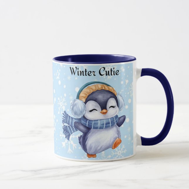 Winter Cutie | Mug à café hiver Mignon Manchot (Droite)