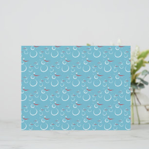 Winter Cyan Cute Snowman Famille Motif