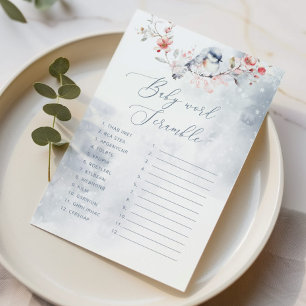 Winter Dusty Blue Baby Word Scramble jeu