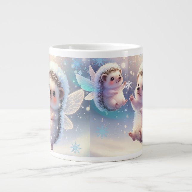 Winter Fairy Hedgehogs Mug – Cute Snowflake  (Devant)