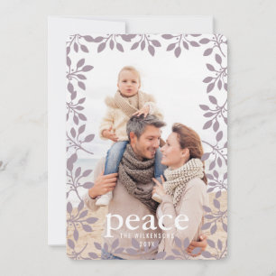 Winter Garland Peace Carte photo de vacances
