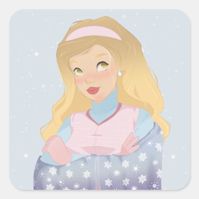 Winter Girl Art Print | Soft Seasonal Art Sticker (Devant)