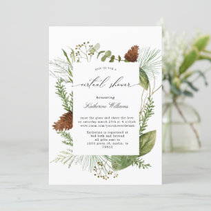 Winter Greenery Invitation Baby shower virtuel