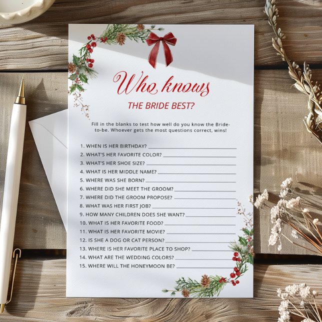 Winter Greenery Who knows the Bride best game (Créateur téléchargé)