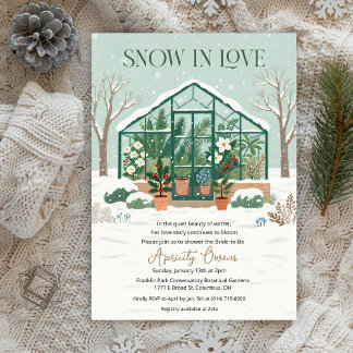 Winter Greenhouse Bridal Shower Invitation