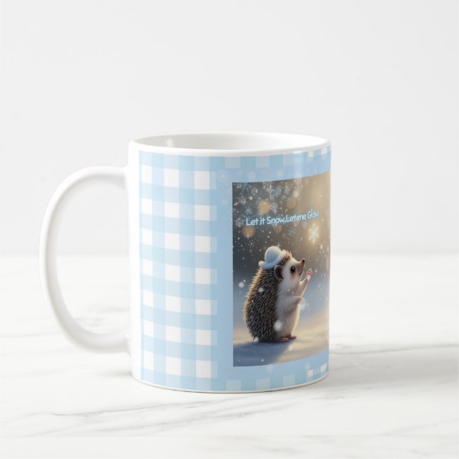 Winter Hedgehog Mug – Cute Snowflake  (Gauche)