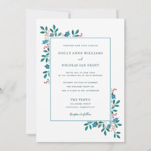 Winter Holly Floral Mariage Suite Invitation