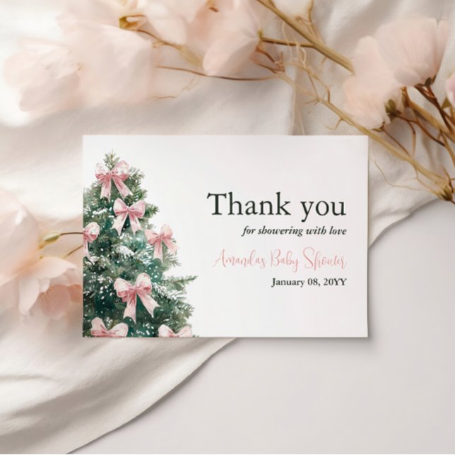 Winter It's Cold Outside Pink Bow Girl Baby Shower (Créateur téléchargé)