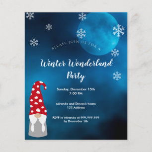 Winter merveilleuse fête bleu gnome invitation