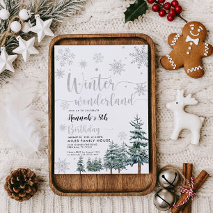 Winter merveilleuse invitation anniversaire argent